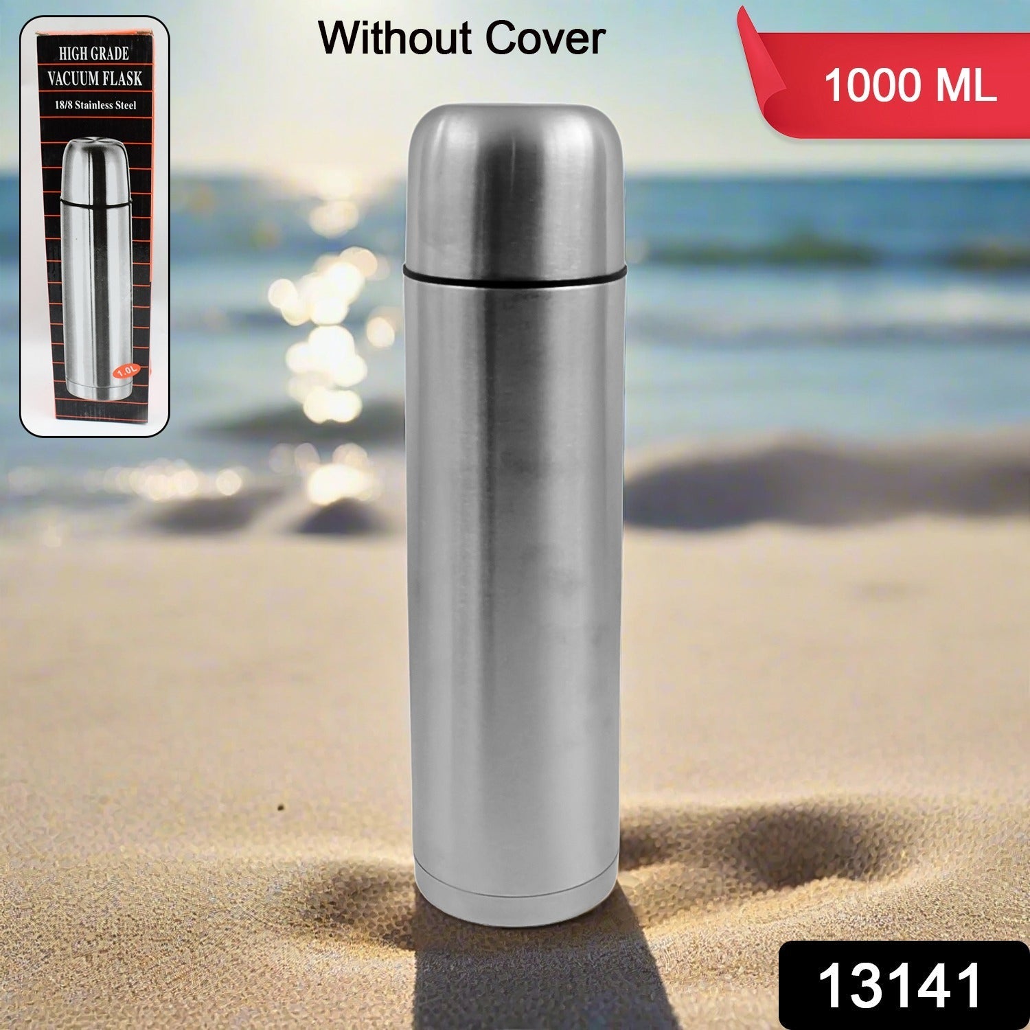 Vacuum Flask Without Cover, 18/8 Stainless Steel | Hot and Cold Water Bottle with Push-Down Lid | Double Walled Stainless Steel Bottle for Travel, Home, Office, School, Picnic (1000 ML / Without Cover) Vacuum Flask Without Cover, 18/8 Stainless Steel | Hot and Cold Water Bottle with Push-Down Lid | Double Walled Stainless Steel Bottle for Travel, Home, Office, School, Picnic (1000 ML / Without Cover)